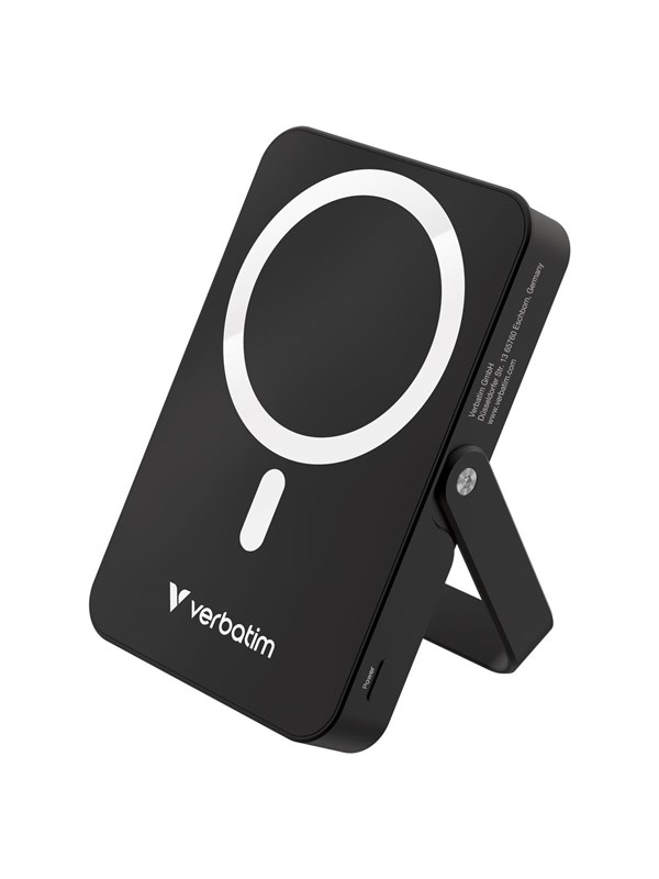 Verbatim Charge 'n' Go wireless power bank - magnetic with stand - Li-pol - 24 pin USB-C - 20 Watt - 10000 mAh