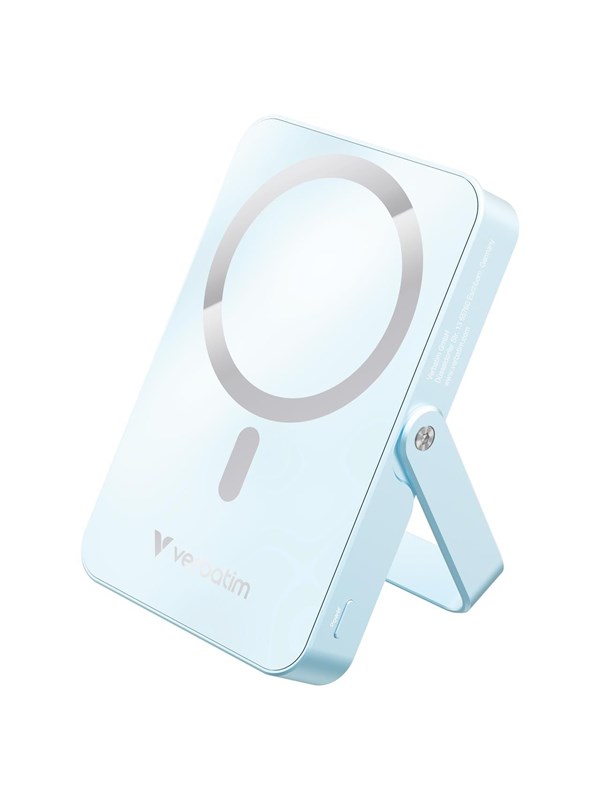 Verbatim Charge 'n' Go wireless power bank - magnetic with stand - Li-pol - 24 pin USB-C - 20 Watt - 10000 mAh