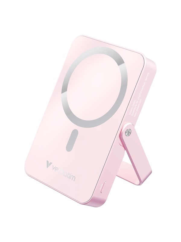 Verbatim Charge 'n' Go wireless power bank - magnetic with stand - Li-pol - 24 pin USB-C - 20 Watt - 10000 mAh