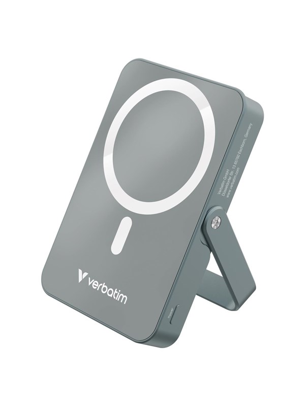 Verbatim Charge 'n' Go wireless power bank - magnetic with stand - Li-pol - 24 pin USB-C - 20 Watt - 10000 mAh