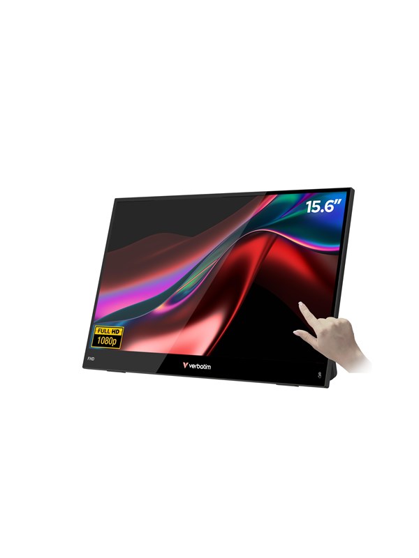 Verbatim Portable 15.6 FHD Touch Monitor LIGHT, 39,6 cm (15.6), LCD, 1920 x 1080 pikseliä, Full HD, 16:9, 10 ms