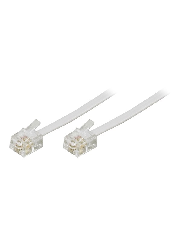 Deltaco DEL-163F - phone cable - 10 m - white - Valkoinen - 10 meter