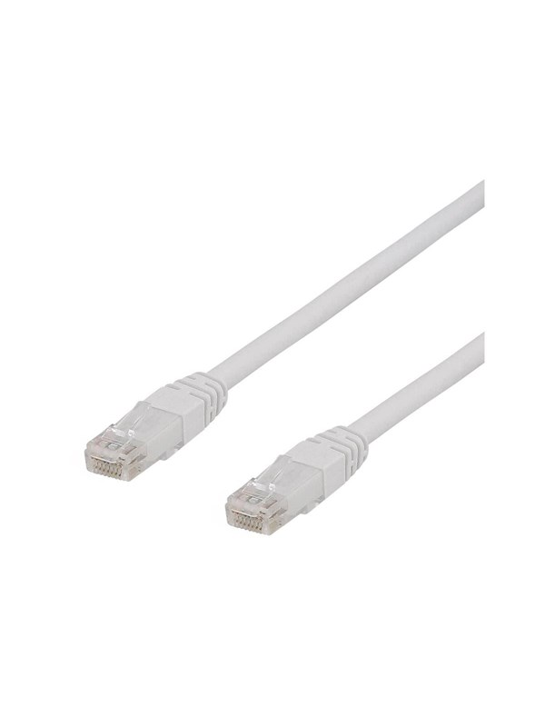 Deltaco TP-603VAU - patch cable - 30 cm - white - Valkoinen - 0.3m