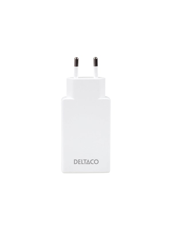 Deltaco power adapter - slim - 2 x USB-C - 67 Watt