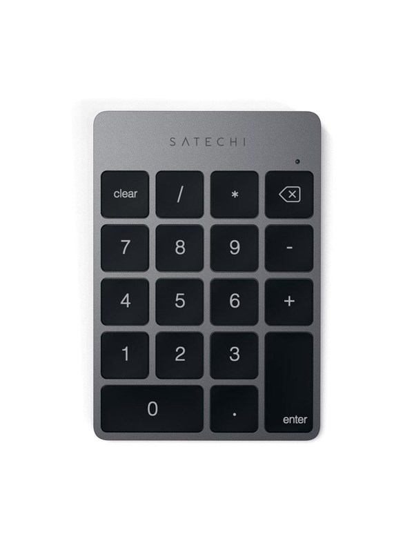 Satechi Slim Wireless Keypad - Compact Bluetooth Keyboard with Long-Lasting Battery and Aluminum Finish - Numeroryhmän - Harmaa