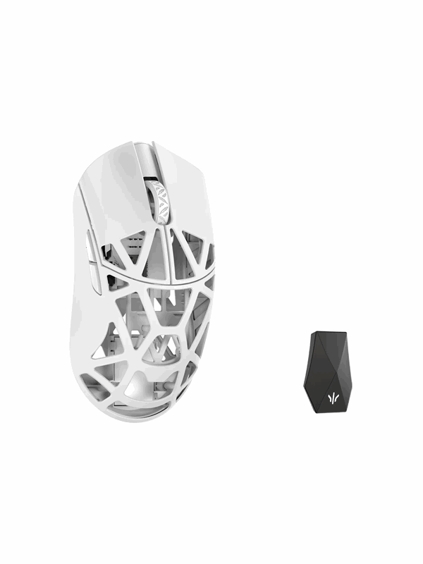 WLMouse Beast X Max (Solid Side + Omron) / Wireless 8K / Magnesium - Pelihiiri - Optinen - 5 painiketta - Valkoinen