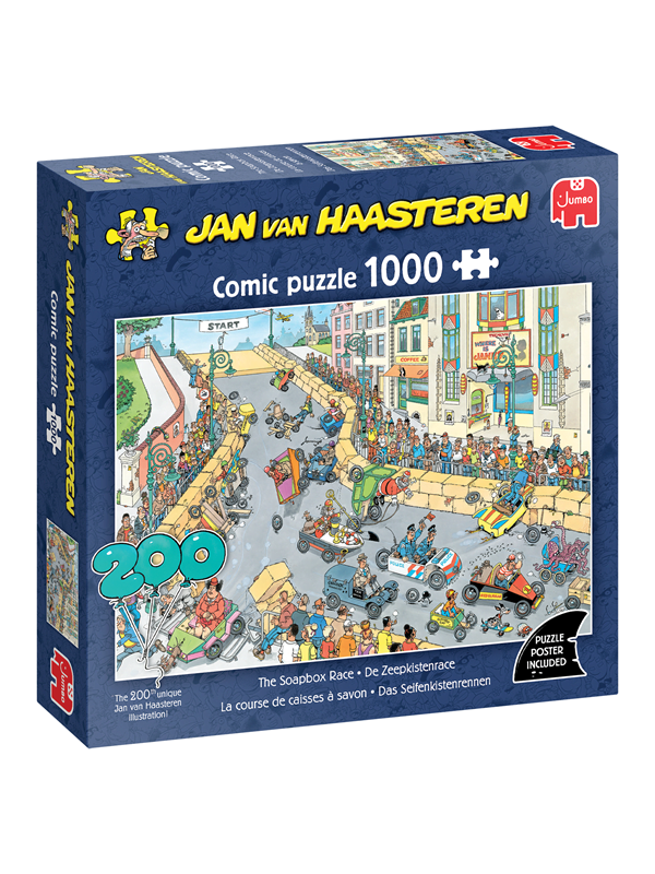 Jan van Haasteren The 200th unique illustration celebration! - The soapbox Race (1000)