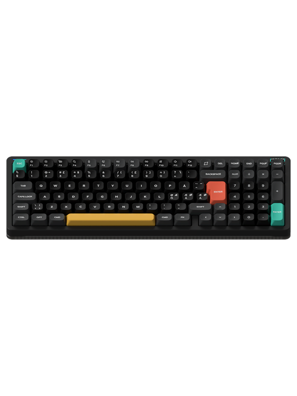 NuPhy Halo96 V2 Obsidian Black - Lemon - Pelinäppäimistö - Pohjoismainen - Musta