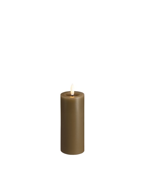 Moods & More LED pillar candle - Melted Dark sand - 49x125 mm
