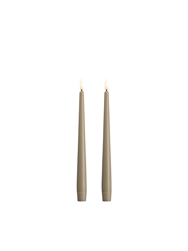 Moods & More LED taper candle - Slim - Kit grey - 23x250 mm - 2 pcs