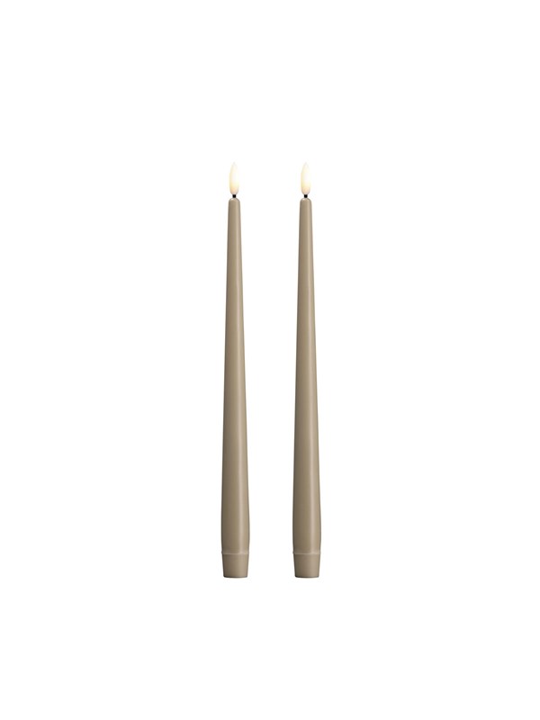 Moods & More LED taper candle - Slim - Kit grey - 23x300 mm - 2 pcs