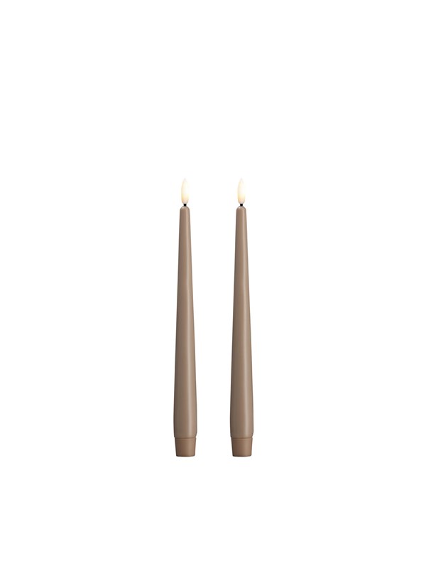 Moods & More LED taper candle - Slim - Sand - 23x250 mm - 2 pcs
