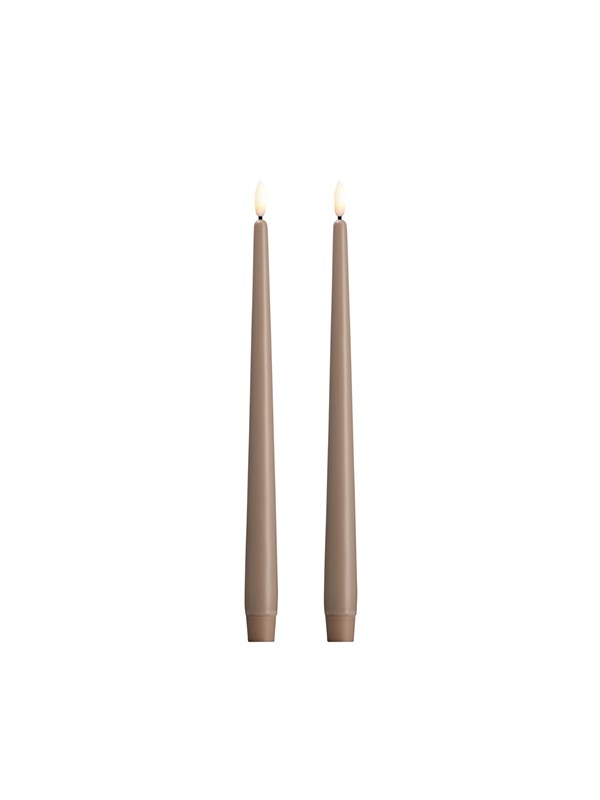 Moods & More LED taper candle - Slim - Sand - 23x300 mm - 2 pcs