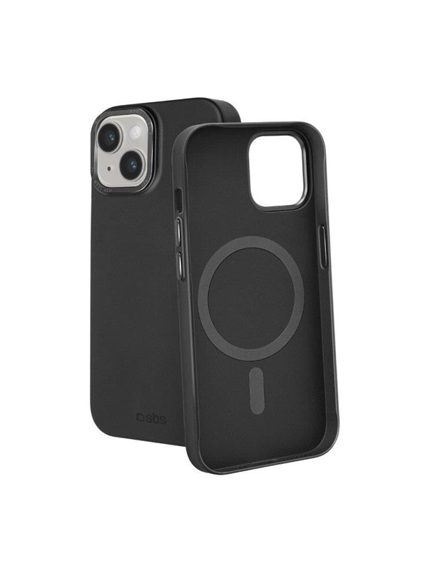 SBS Hard cover with MagSafe charging with button covers and metal camera hole for iPhone 14/13 - Black