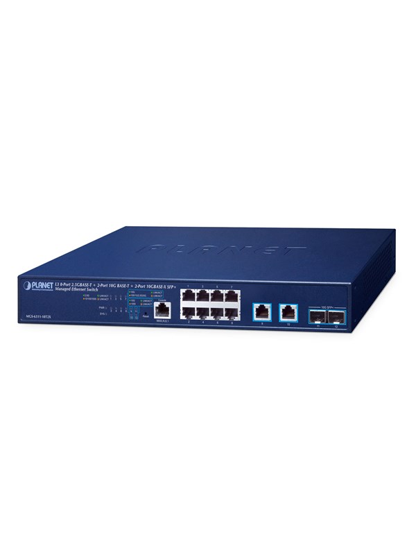 PLANET MGS-6311-10T2X L3 8-Port 2.5GBASE-T + 2-Port 10GBASE-T + 2-Port 10GBASE-X SFP+ Managed Ethernet Switch
