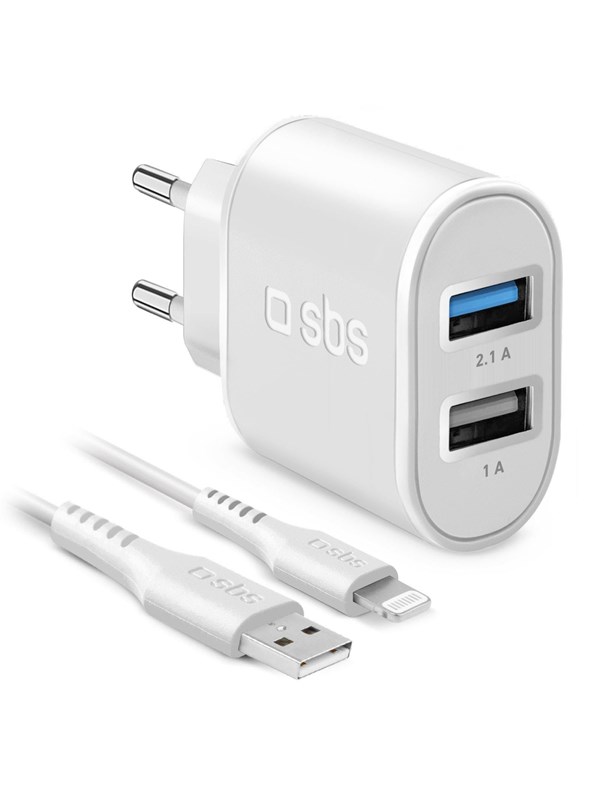 SBS 10W Charger - 1m MFI Lightning Cable - White