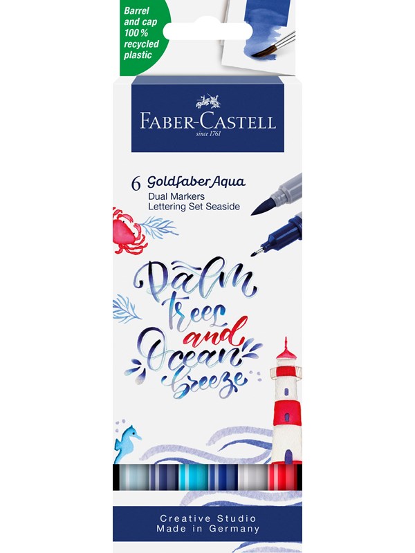 Faber-Castell Gofa Aqua Dual Marker Lettering Set Sea