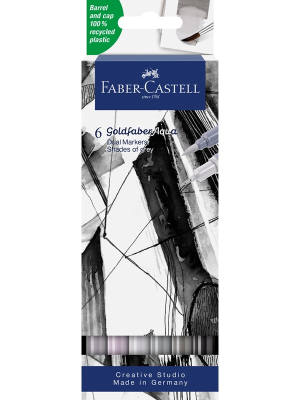Faber-Castell Gofa Aqua Dual Marker Shades of grey 6x