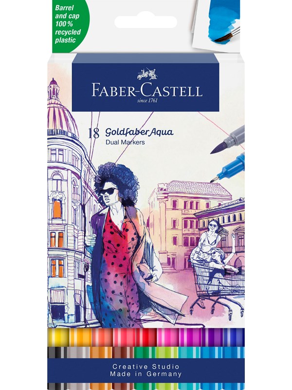 Faber-Castell Gofa Aqua Dual Marker wallet of 18