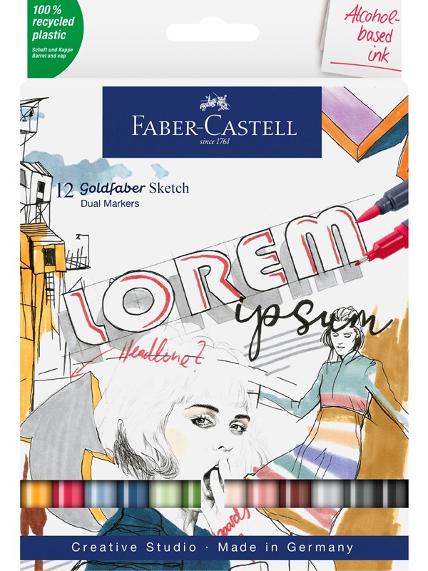 Faber-Castell Sketch Marker Goldfaber wallet of 12