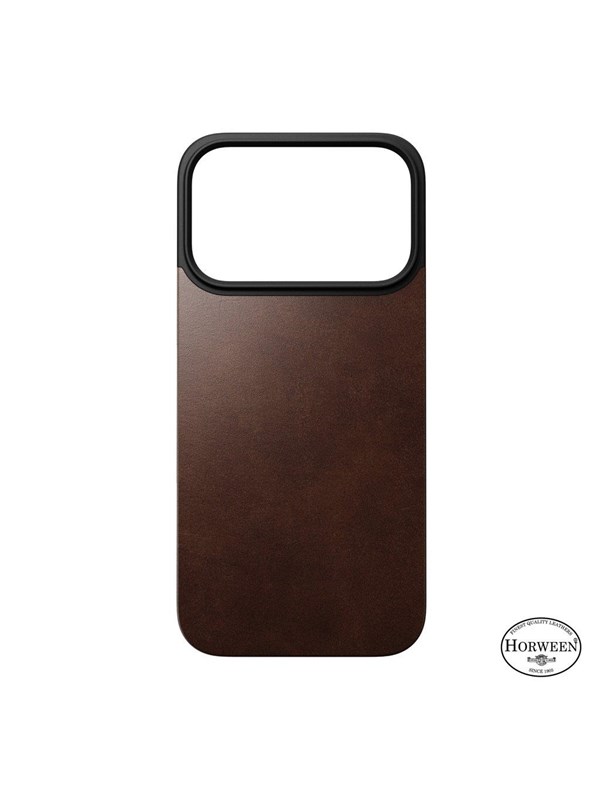 Nomad - Magnetic Leather Back - iPhone 17 Pro | Rustic Brown | Horween | MagSafe