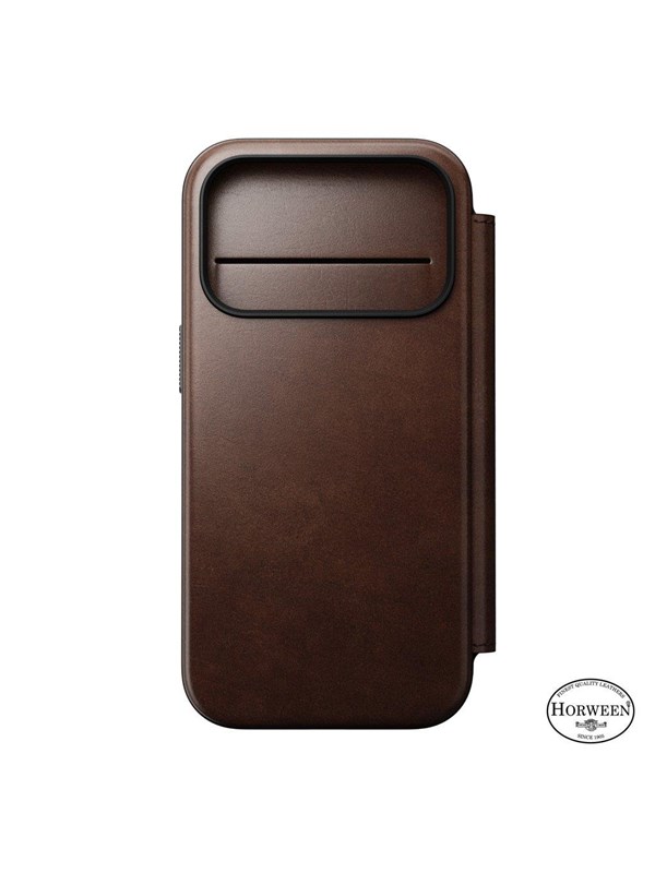Nomad - Modern Leather Folio - iPhone 17 Pro | Rustic Brown | Horween