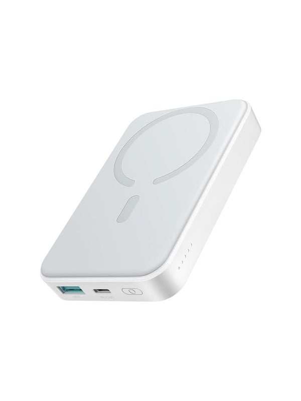 Joyroom Powerbank JR-W020 20W 10000mAh MagSafe + USB-C - USB-C cable 0.25m - white Powerbank - Valkoinen - 10000 mAh
