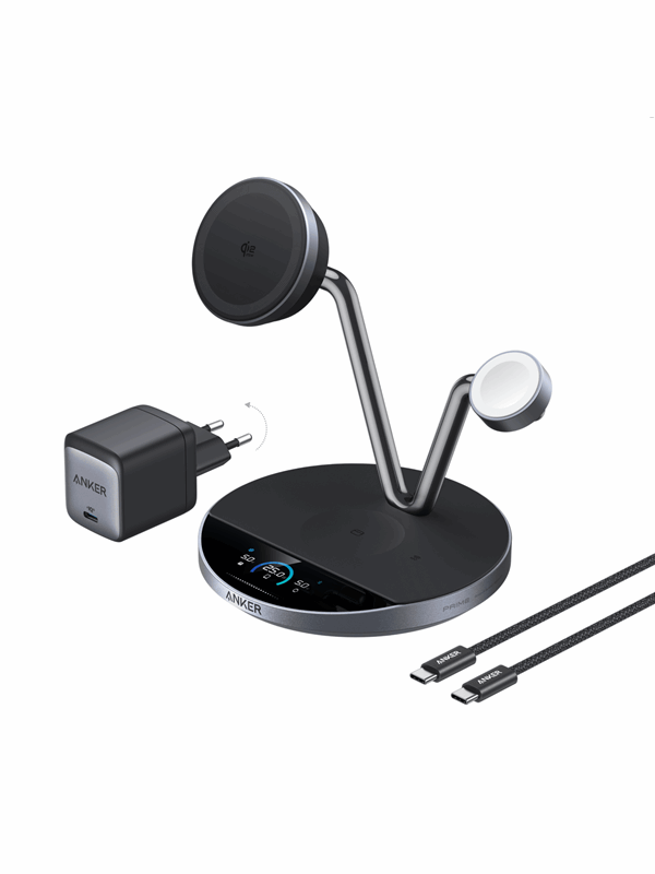 Anker Prime Wireless Charging Station (3-in-1 MagGo AirCool Dock Stand) - Black