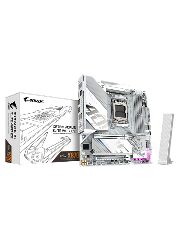 GIGABYTE X870M AORUS ELITE WIFI7 ICE Emolevy - AMD X870 - AMD AM5 socket - DDR5 RAM - Micro-ATX