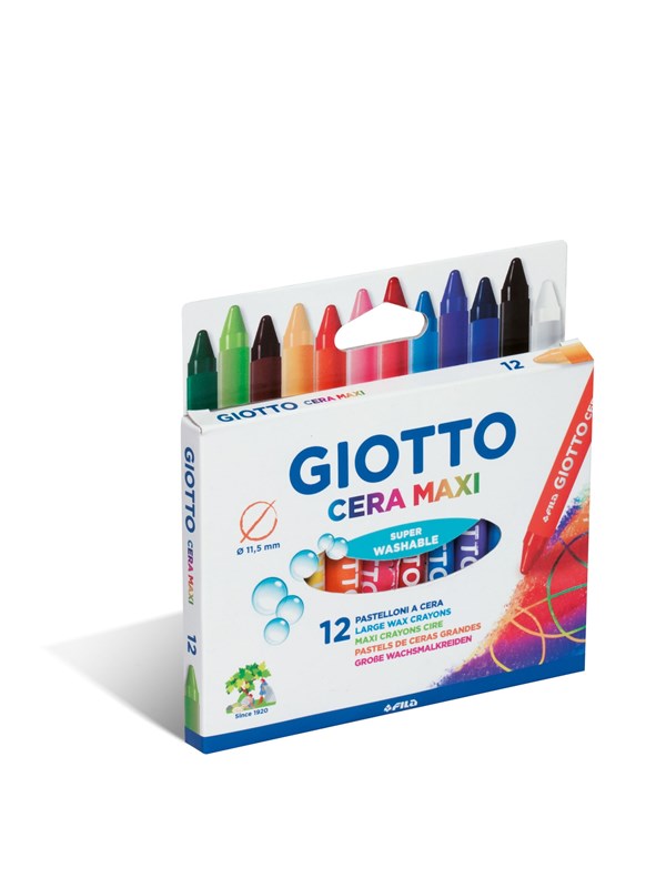 Giotto Cera Wax Crayons Maxi 12 pcs BL