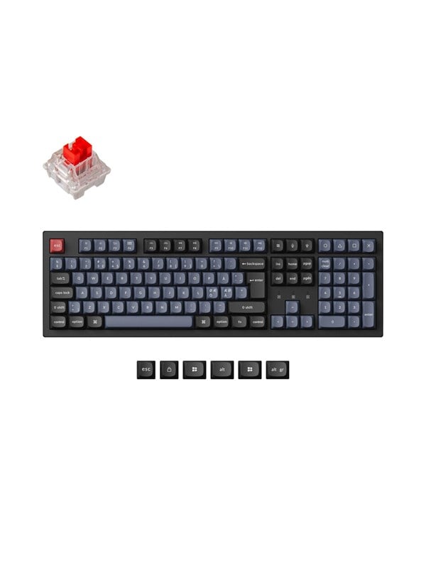 Keychron K10 Pro QMK/VIA Wireless RGB Hot Swap K Pro Red - Pelinäppäimistö - Pohjoismainen - Musta
