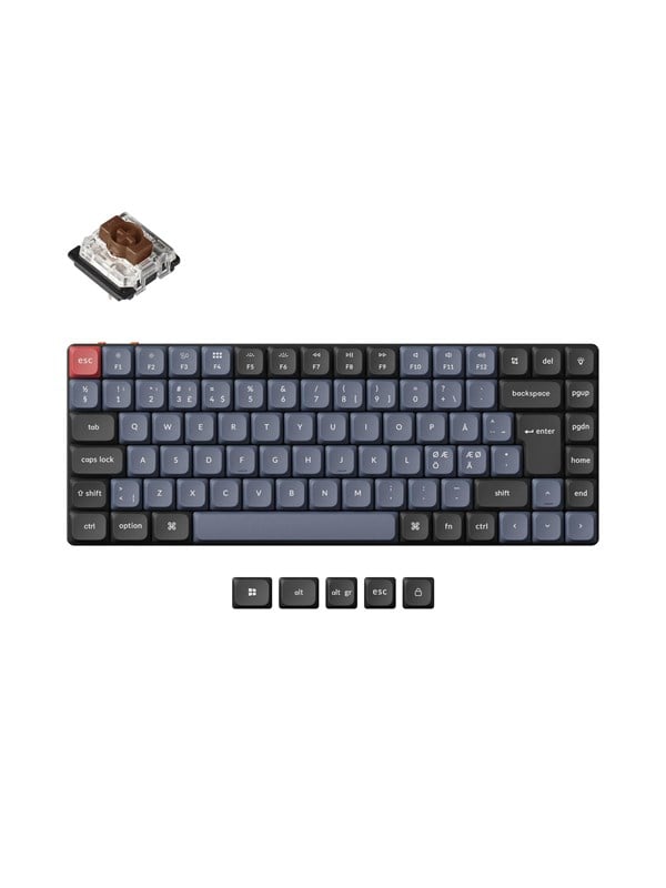 Keychron K3 Pro QMK/VIA Wireless - Gateron Low Profile Brown - Pelinäppäimistö - ilman numpadia - Pohjoismainen - Musta