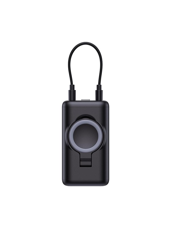 Joyroom JR-W13 5000mAh Wireless Power Bank for Apple Watch + USB-C and Lightning - Black Powerbank - musta - 5000 mAh