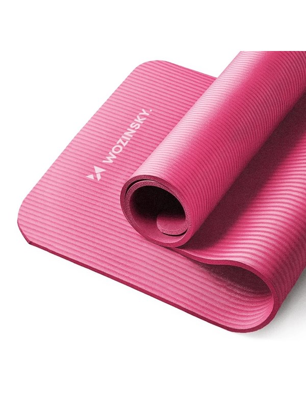 Wozinsky exercise mat 181 x 63 x 0.9 cm thick gymnastic yoga mat pink