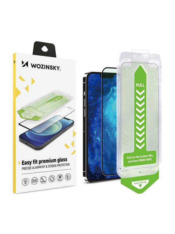 Wozinsky 9H tempered glass with mounting frame for iPhone 14 Plus Premium Glass - black