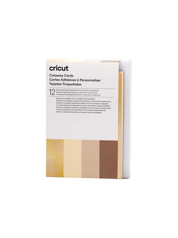 Cricut Neutrals Sampler - cutaway card set - grey white khaki cream holographic gold
