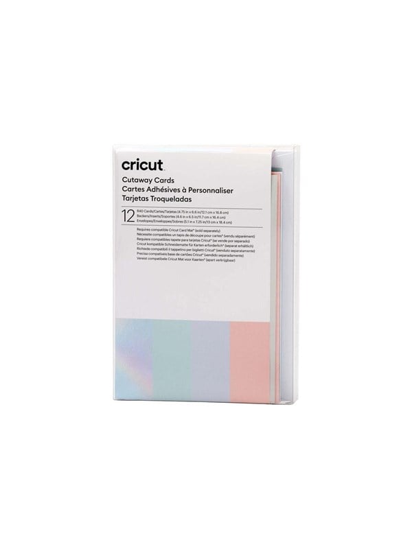 Cricut Pastel Sampler - cutaway card set - powder blue tulip holographic silver matte white whispering blue