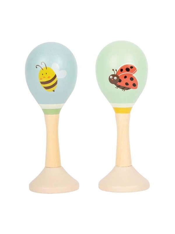 Small Foot - Wooden Maracas Tiny Friends - 2pcs.