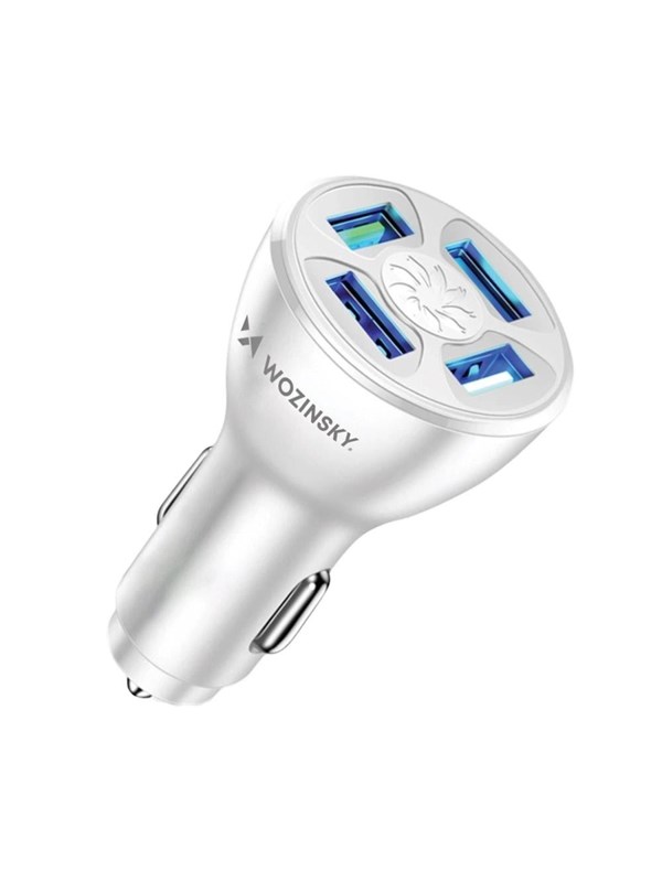 Wozinsky WCCAW 50W 4x USB-A QC Car Charger - White