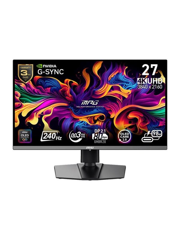 26.5" MSI MPG 272URXDE - 3840x2160 (4K) - 240Hz - QD-OLED - 98W USB-C