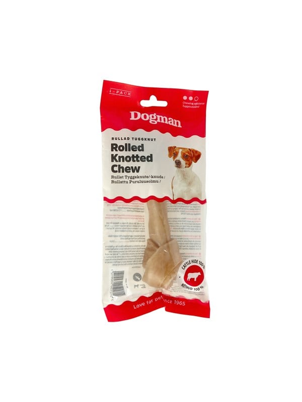 Dogman Rullattu & Solmittu Raakanahka Puruluu S 15cm