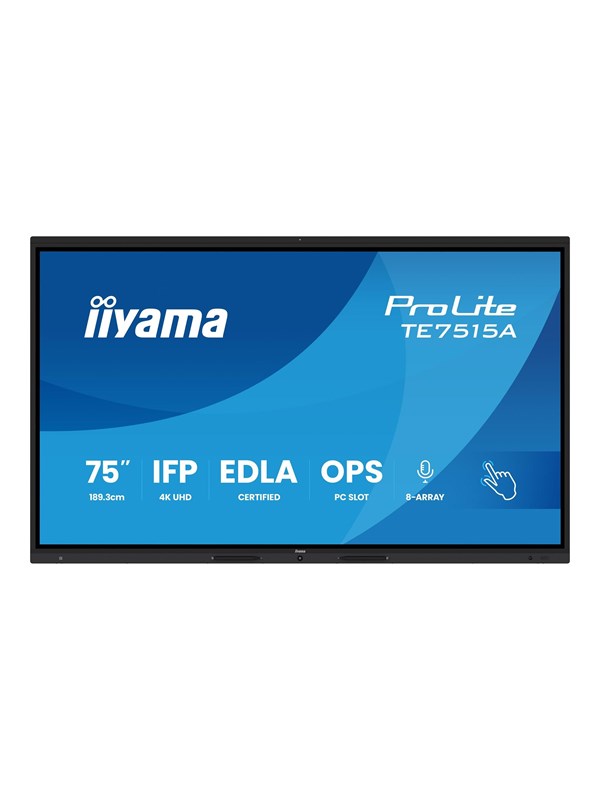 iiyama ProLite TE7515A-B1AG 75"" Class (74.5"" viewable) LED-backlit LCD display - 4K - for digital signage / interactive communication