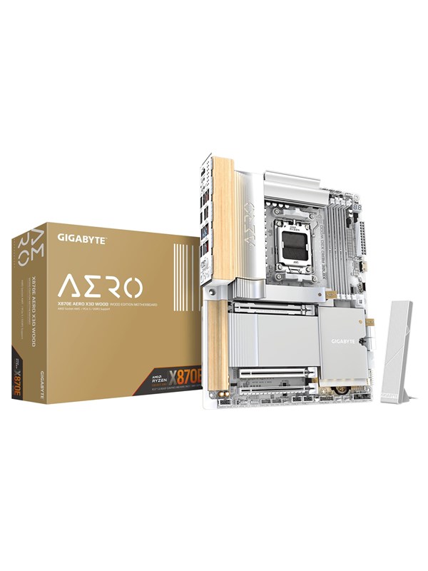GIGABYTE X870E AERO X3D WOOD Emolevy - AMD X870E - AMD AM5 - DDR5 RAM - ATX