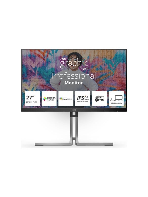 27" AOC Q27U3CV - 2560x1440 (QHD) - 75Hz - IPS - 96W USB-C