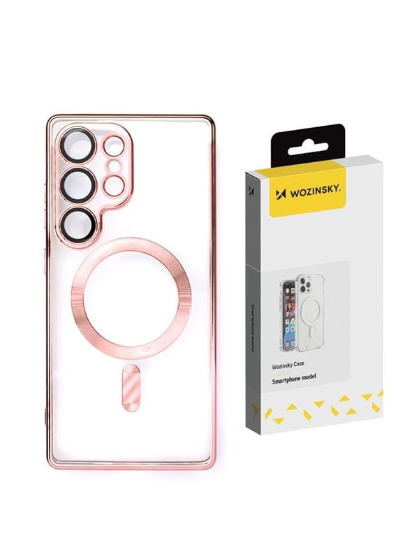 Wozinsky Electroplated Magsafe Case for Samsung Galaxy S24 FE - Pink