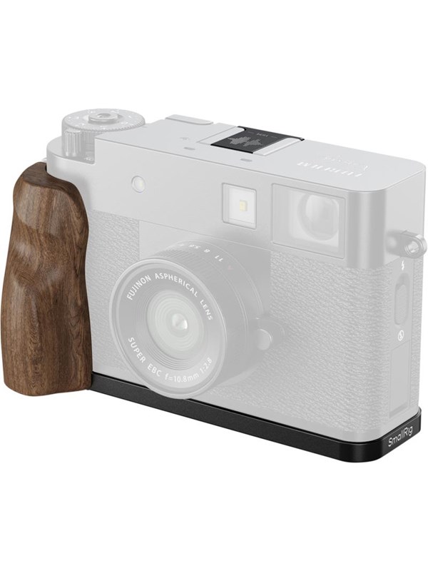 SmallRig 5224 L-Shaped Mount Plate with Wooden Handle for FUJIFILM X half (Black)