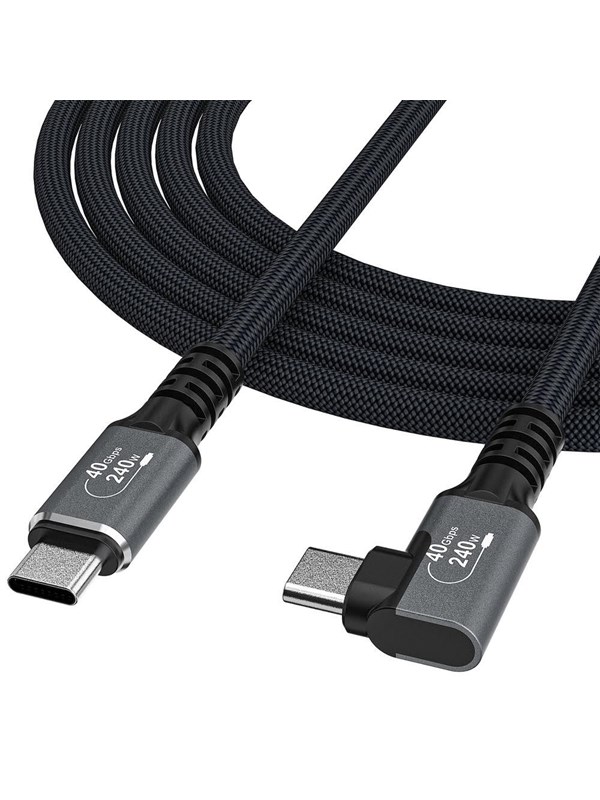 Wozinsky WPS1-UY41S USB-C Thunderbolt 4 240W 1.5m 4K Angle Cable - Black