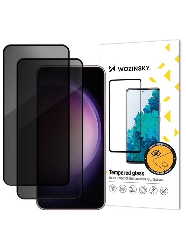 Wozinsky Privacy Glass Tempered Glass for Samsung Galaxy S26 Compatible with Fingerprint Reader 2 Pcs