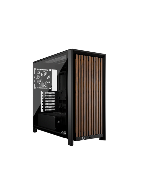 Corsair FRAME 4000D Wood RS (Black & Walnut) - Kotelot - Miditower - Musta