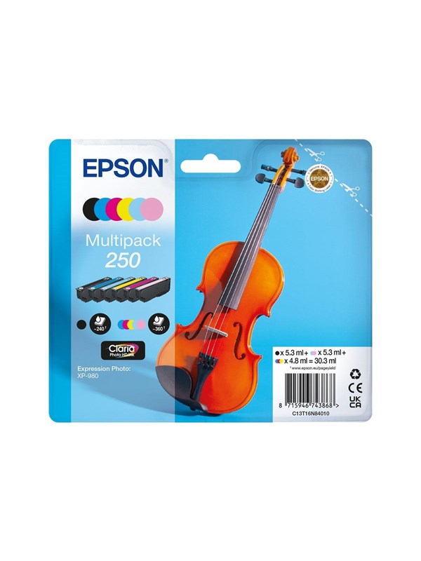 Epson 250 Multipack - 6-pack - black yellow cyan magenta light cyan light magenta - original - ink cartridge